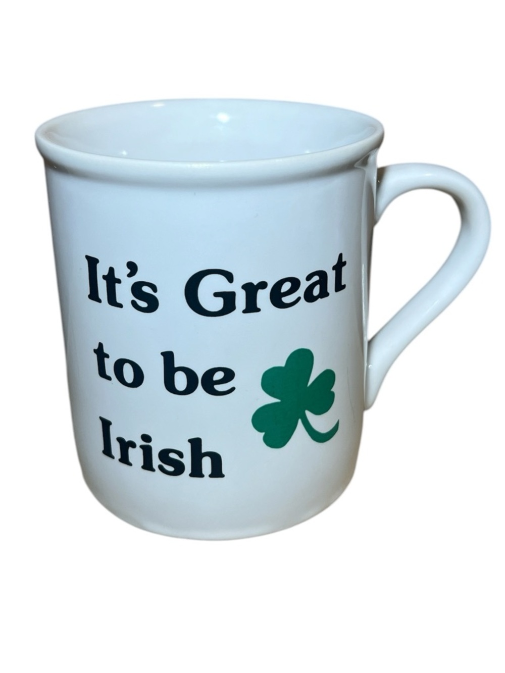Vintage 'It's Great to be Irish' Coffee Tea Mug Cup Ceramic Shamrock ☘️